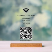 WiFi Acryl Sign | QR-code scannen om borden te ver (Neutraal)