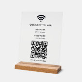 WiFi Acryl Sign | QR-code scannen om borden te ver (Hoek)