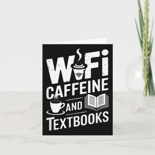Wifi Cafeïne en schoolboeken Kaart (Voorkant)