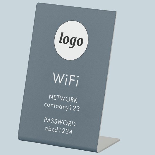 WiFi Code Logo Business Internet Charcoal Gray Reclamebord Met Voetstuk
