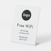 WiFi Code Logo Zakelijk Internet Reclamebord Met Voetstuk (Voorkant)