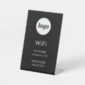 WiFi Code Logo Zakelijk Zwart Internet Reclamebord Met Voetstuk (Voorkant)