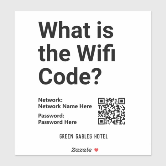 WiFi-code met QR-code op een Sticker (Vel)
