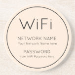 WiFi-details Eenvoudige typografie, enkelvoudige l Zandsteen Onderzetter<br><div class="desc">Houd uw WiFi-details altijd direct beschikbaar in eenvoudige maar elegante stijl op uw koffietafel voor bezoekers om toegang te krijgen, met alleen de relevante informatie in minimale elegante zwarte typografie die u gemakkelijk kunt personaliseren met uw eigen netwerkgegevens en wachtwoord. U kunt de crèmeachtergrond ook wijzigen in een andere kleur...</div>