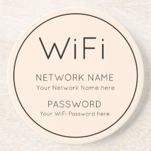 WiFi-details Eenvoudige typografie, enkelvoudige l Zandsteen Onderzetter