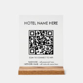 WIFI Details QR Code Hotelnaam Eenvoudig Acryl Bord (Voorkant)
