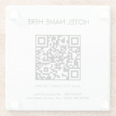 WIFI Details QR Code Hotelnaam Eenvoudig Glazen Onderzetter (Achterkant)