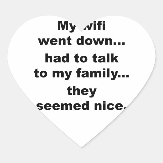 WIFI DOWN! HART STICKER (Voorkant)