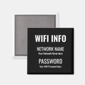 WiFi - Eenvoudig wit, zwart met Typografie Magneet (Voorkant / Achterkant)