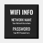 WiFi - Eenvoudig wit, zwart met Typografie Magneet (Voorkant)