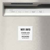 WiFi - Eenvoudige zwarte Typografische White Magneet (Insitu (Vaatwasser))