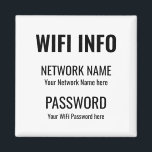 WiFi - Eenvoudige zwarte Typografische White Magneet<br><div class="desc">Een praktische manier om uw WiFi-details altijd te bewaren voor bezoekers aan huis,  met deze Magnet voor uw koelkast,  met simplistische zwarte typografie op een witte achtergrond. Eenvoudig aan te passen met uw eigen netwerkgegevens en wachtwoord.</div>