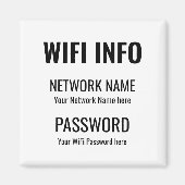 WiFi - Eenvoudige zwarte Typografische White Magneet (Voorkant)