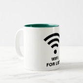 WIFI FOR LIFE Hunter Green 11 oz Two-Tone Mok (Voorkant links)