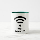 WIFI FOR LIFE Hunter Green 11 oz Two-Tone Mok (Center)