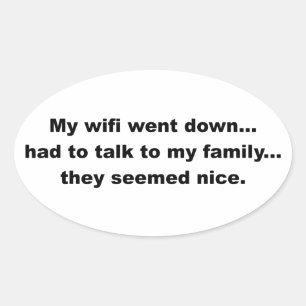 Wifi ging naar beneden ovale sticker