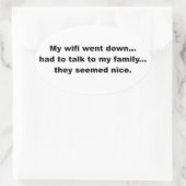 Wifi ging naar beneden ovale sticker (Tas)