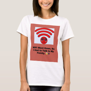 WiFi ging omlaag, dus ik moest met mijn familie pr T-shirt