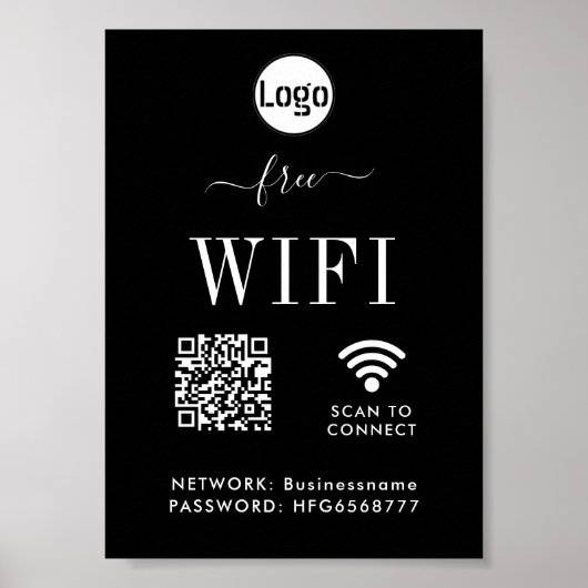 WIFI het Poster van de Code van het Wachtwoord QR (Voorkant)