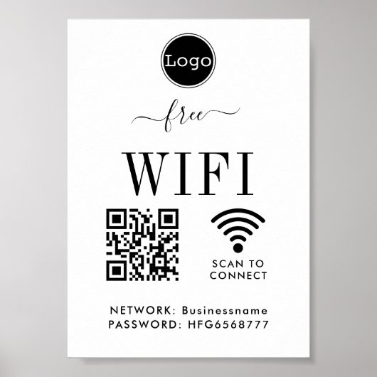WIFI het Poster van de Code van het Wachtwoord QR (Voorkant)