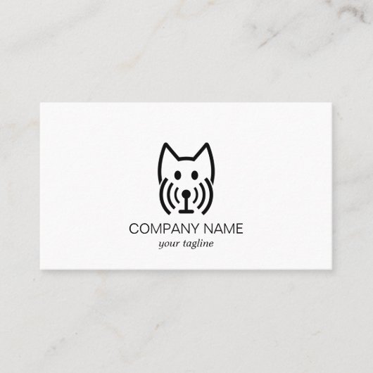 Wifi Hond Modern Schattig Dier Visitekaartje (Voorkant)