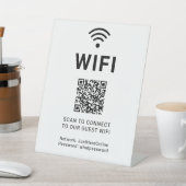 Wifi Info Sign Connect Online Minimal Modern Reclamebord Met Voetstuk (Insitu)