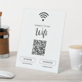 Wifi Info Sign Connect Online Minimal Modern Reclamebord Met Voetstuk (Insitu)