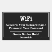 WiFi-informatienetwerk en -wachtwoord Rechthoekige Sticker (Voorkant)