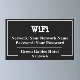 WiFi-informatienetwerk en -wachtwoord Rechthoekige Sticker