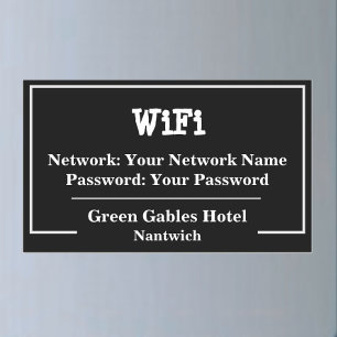 WiFi-informatienetwerk en -wachtwoord Rechthoekige Sticker