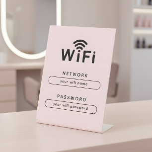 WiFi-inlogtabelbord voor Spa & Beauty Salon Reclamebord Met Voetstuk