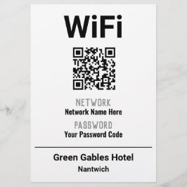 WiFi-instructies met QR-code Flyer