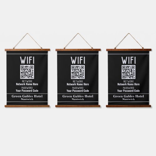 WiFi-instructies met QR-code Hangend Wandkleed (Driedubbel)