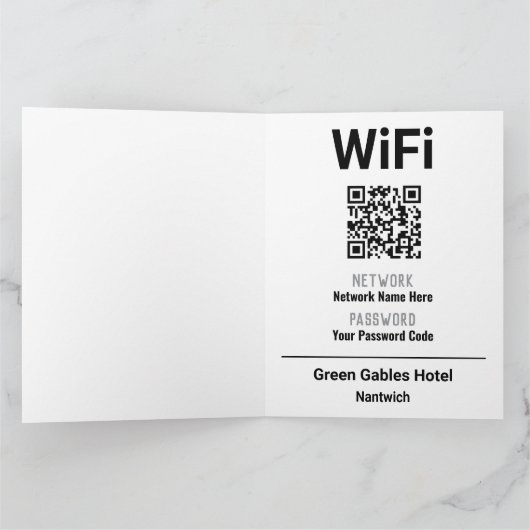 WiFi-instructies met QR-code Kaart (Binnen)