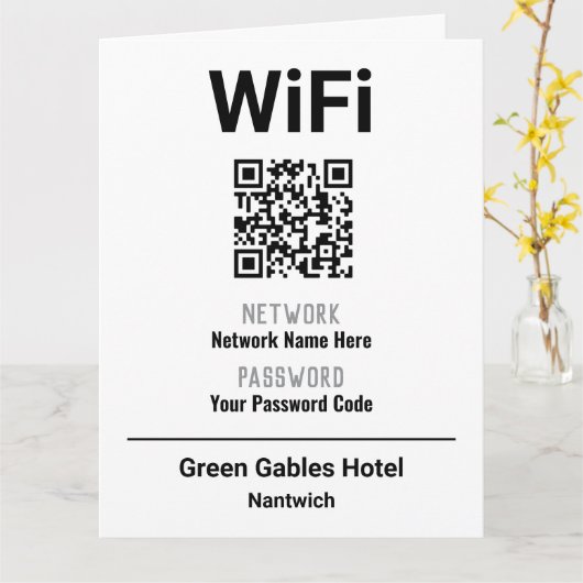 WiFi-instructies met QR-code Kaart (Gele Bloem)