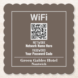 WiFi-instructies met QR-code Kartonnen Onderzetters