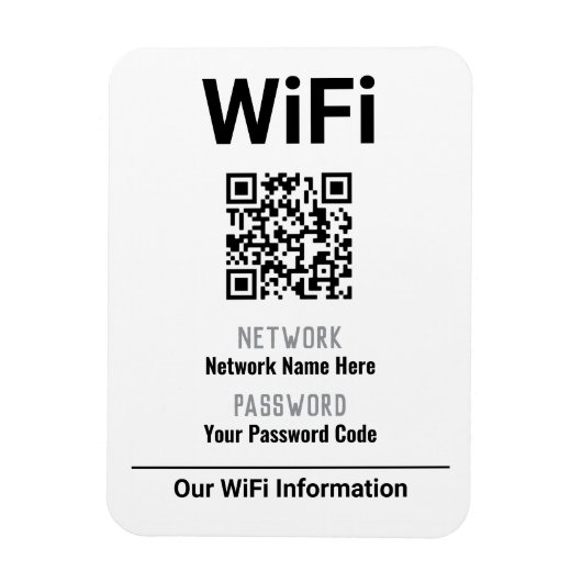 WiFi-instructies met QR-code Magneet (Verticaal)