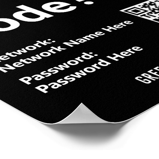 WiFi-instructies met QR-code op een Poster (Hoek)