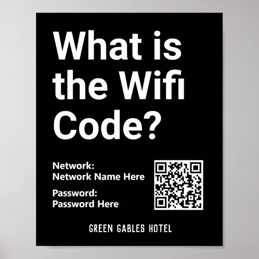 WiFi-instructies met QR-code op een Poster (Voorkant)