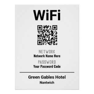 WiFi-instructies met QR-code Perfect Poster