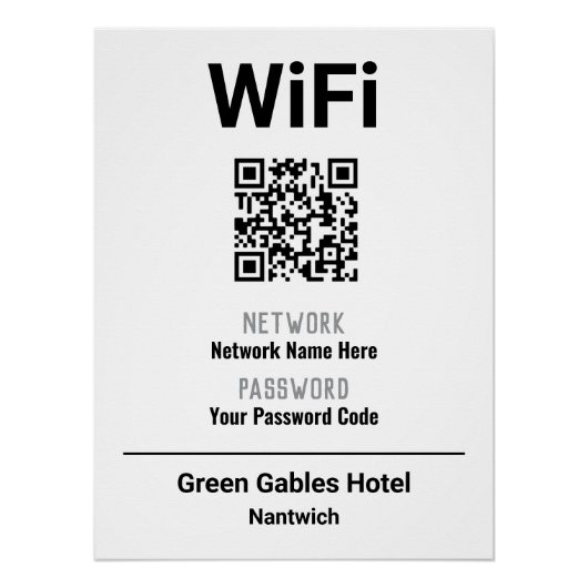 WiFi-instructies met QR-code Perfect Poster (Voorkant)
