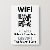 WiFi instructies met QR code. personeel Button (Voorkant)