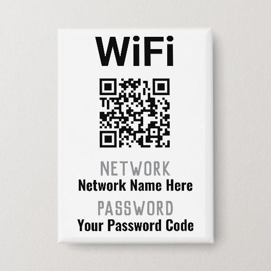 WiFi instructies met QR code. personeel Button (Voorkant)