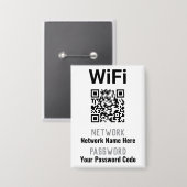 WiFi instructies met QR code. personeel Button (Voorkant / Achterkant)