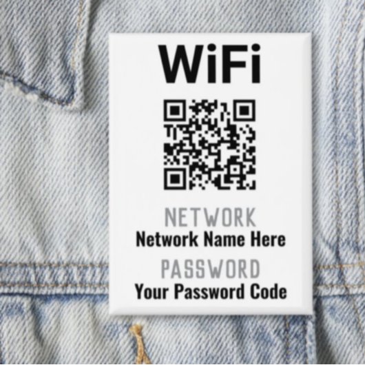 WiFi instructies met QR code. personeel Button