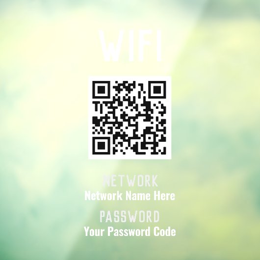 WiFi-instructies met QR-code Raamsticker (Vel 3)