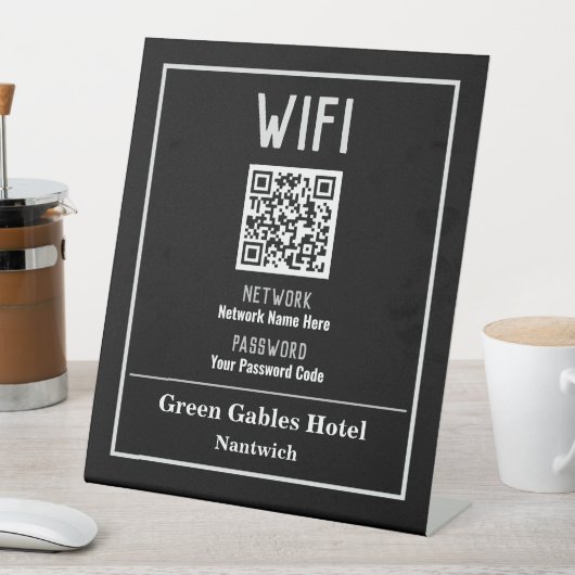 WiFi-instructies met QR-code Reclamebord Met Voetstuk (Insitu)