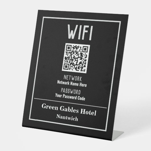 WiFi-instructies met QR-code Reclamebord Met Voetstuk (Voorkant)