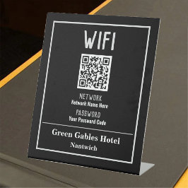 WiFi-instructies met QR-code Reclamebord Met Voetstuk