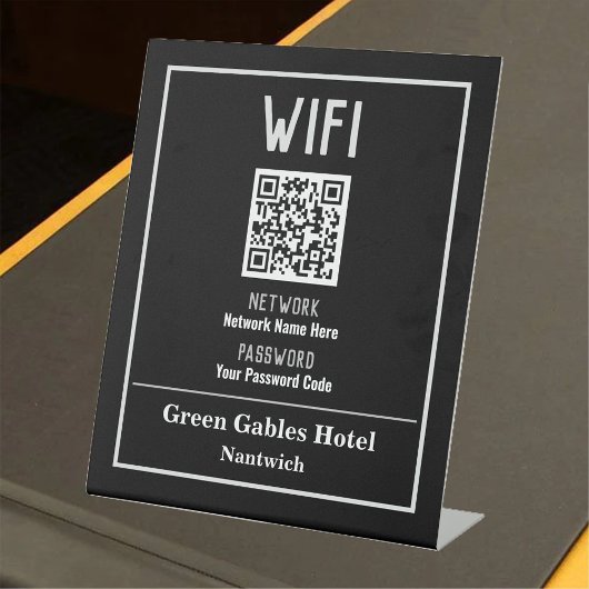 WiFi-instructies met QR-code Reclamebord Met Voetstuk